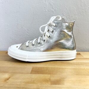 Converse Sneakers Chuck 70 High Top Womens Size 6 Gold Metallic Star Detail